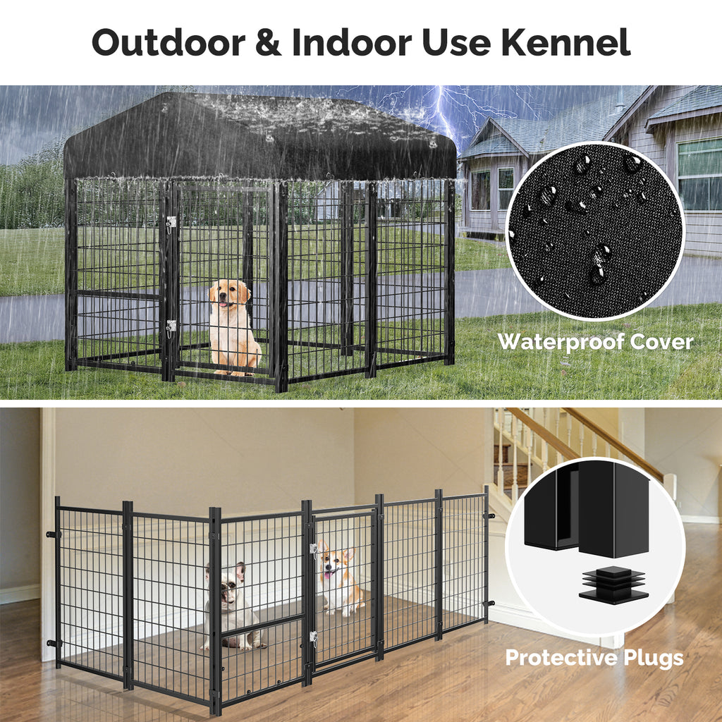 Waterproof cover and indoor layout of the 4 by 4 kennel