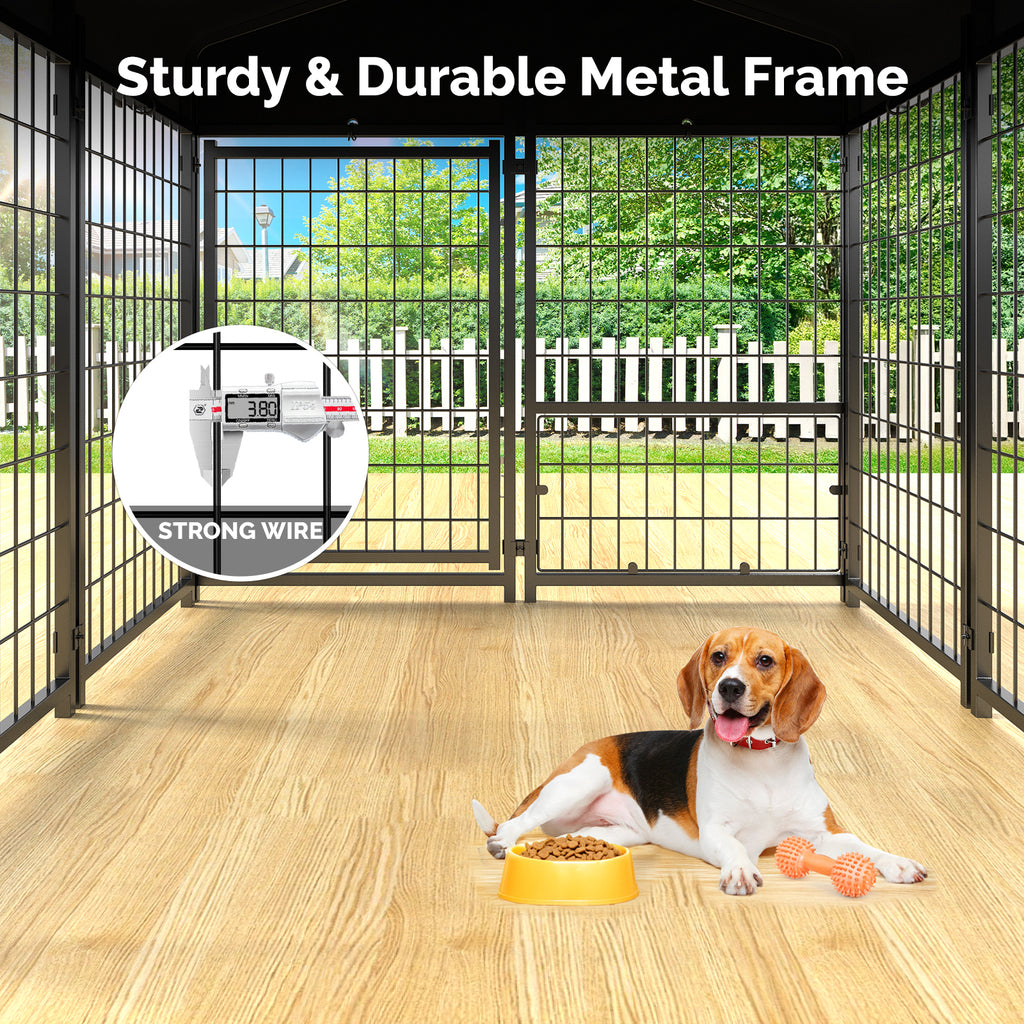 3.8 mm welded mesh inside the 4 by 4 dog kennel