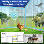 Sino Luban Metal Large Chicken Coop Run with Small Mesh Hardware Cloth for 20 Chickens/Ducks, Chicken Runs for Yard with Waterproof Cover, Chicken Enclosure Pen Outdoor, Walk-in Poultry Cage