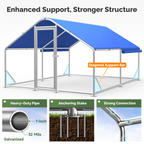 Galvanized steel frame, stakes, and diagonal bars