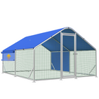 Walk-in square-mesh chicken coop, 11.8 by 8.9 feet