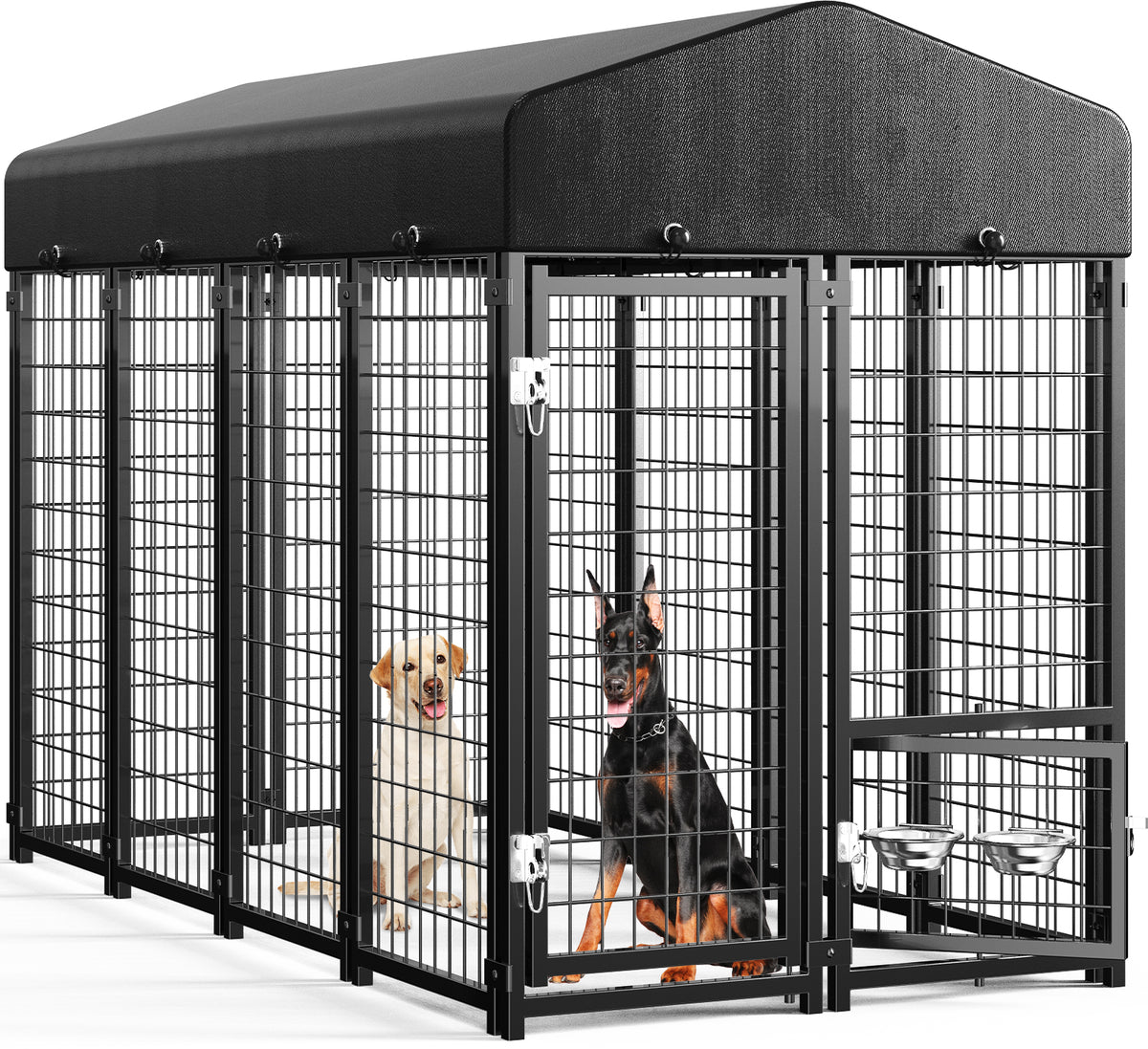 Outdoor dog kennel, 8 by 4 by 6 feet, 94 by 45 by 69 inches